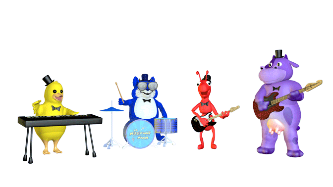 animales tocando instrumentos